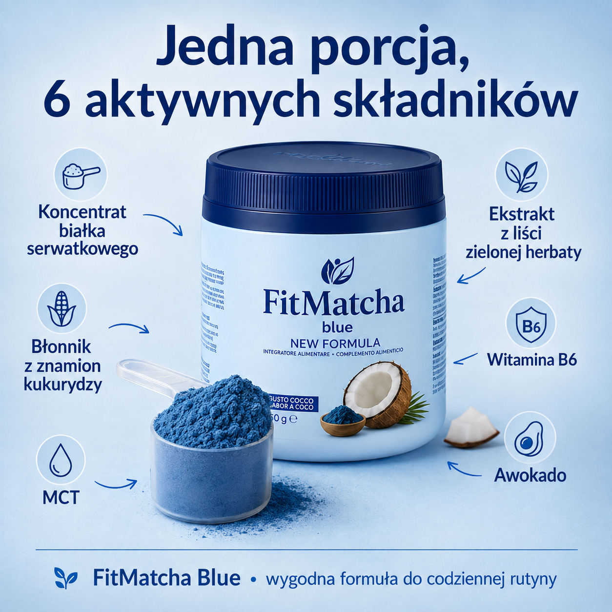 FitMatcha Blue — 7 składników